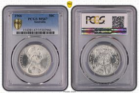1966 50C KM-67  Ag MS67