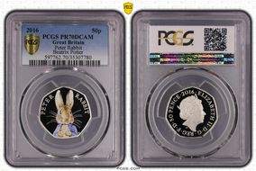 2016 50p S-H34 Peter Rabbit Ag Beatrix Potter PR70DCAM