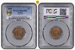 1909 2C Gad-107 F-110 MS64RD
