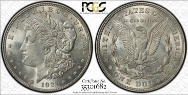 1921 $1 Morgan MS62