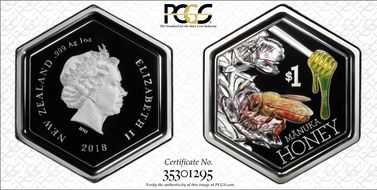 2018 $1 Manuka Honey PR70DCAM