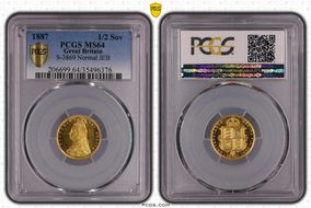 1887 1/2 Sov S-3869 Normal JEB MS64