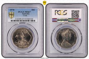 1970 50C Captain Cook MS67