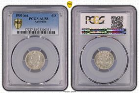 1951(m) 6D KM-45  Ag AU58