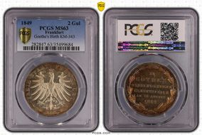 1849 2 Gul Goethe's Birth KM-343 MS63