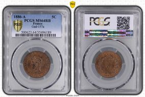 1886-A 5C Gad-157a F-118 MS64RB