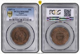 1897-A  10C Gad-265a F-135 torche MS63RB