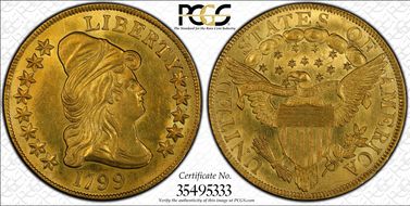 1799 $10 Large Stars Obverse MS61