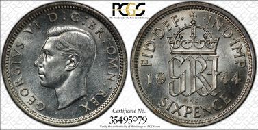 1944 6D S-4084 MS63