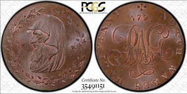 1793 Tk 1/2D DH-2b North Wales MS65BN