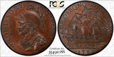 1794 Tk 1/2D DH-41 Hampshire, Gosport MS63BN