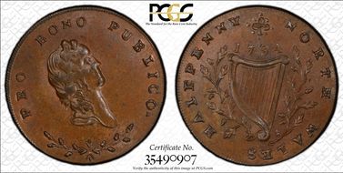 1794 Tk 1/2D DH-12 North Wales MS64BN