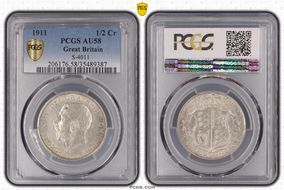 1911 1/2 Cr S-4011 AU58