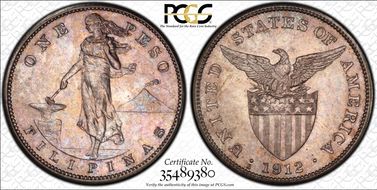 1912-S Peso KM-172  Ag MS63