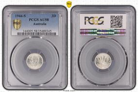 1944-S 3D AU58