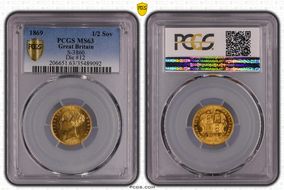 1869 1/2 Sov S-3860 MS63