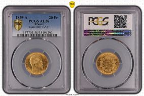 1859-A 20 Fr Gad-1061 F-531 AU58