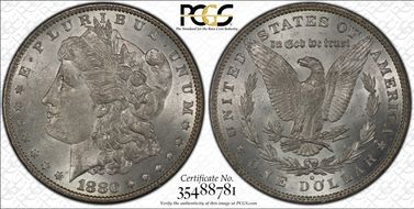 1880-O $1 VAM 16 Checkmark MS63