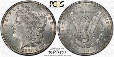 1880 $1 VAM 41, Checkmark MS62