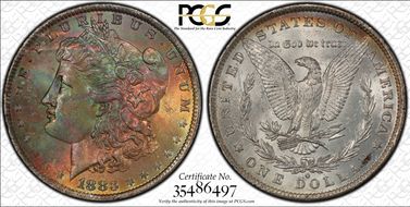 1883-O $1 VAM 4, O/O MS65