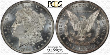 1884-O $1 VAM 25 Date in Denticles MS63