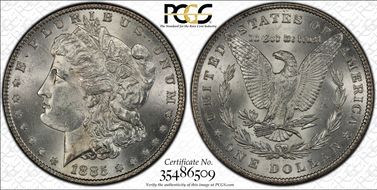 1885 $1 VAM 22 Dash MS63