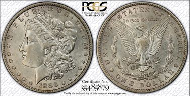 1886-O $1 VAM 11A 2+2 Clash AU55