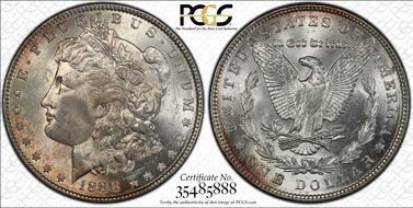 1888 $1 VAM 4, Doubled Reverse MS64