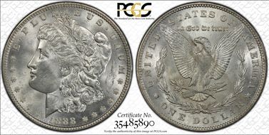 1888 $1 VAM 7 Doubled Reverse MS63