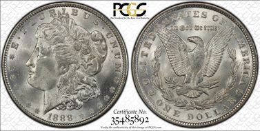 1888 $1 VAM 7 Doubled Reverse MS64