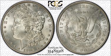 1902-O $1 VAM 25, Doubled Ear MS65