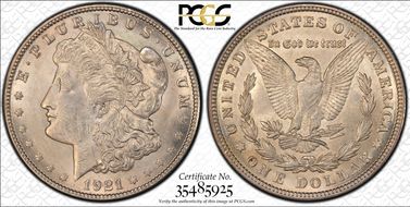 1921 $1 Wide Reeding MS62