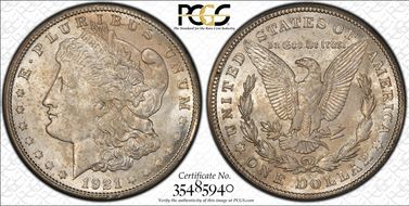 1921-S $1 VAM 6A(1A), BU Scratch MS62