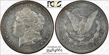 1878 8TF $1 VAM 14.13 Doubled Eyelid AU58