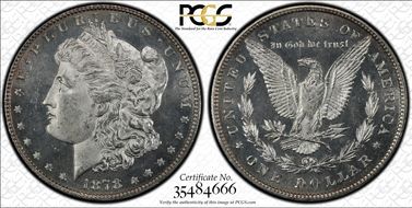 1878 8TF $1 VAM 23, Crazy Lips MS63PL