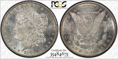 1878-CC $1 VAM 6, Doubled Leaves MS63