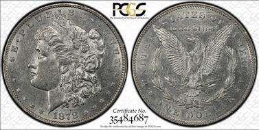 1878-S $1 VAM 59 Long Arrow Shaft AU53