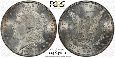 1880-O $1 VAM 6 Die 1 8/7 Ear Formerly VAM-6A, Unclashed MS63