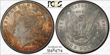 1880-O $1 VAM 48, Hangnail MS64