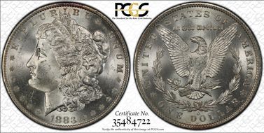 1883-O $1 VAM 22A Partial E Rev MS64