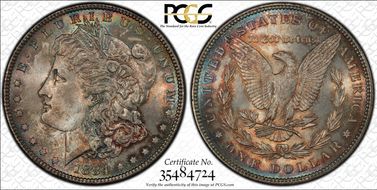 1884 $1 VAM 4, Small Dot MS66