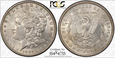 1886-O $1 VAM 7 O/O AU55