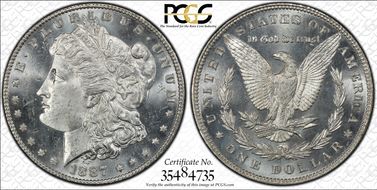 1887/6 $1 VAM 2 7/6 MS64+ PL