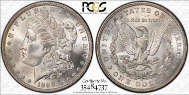 1888-O $1 VAM 1A Clashed E MS65