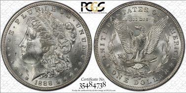 1888-O $1 VAM 1A Clashed E MS63