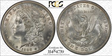 1888-O $1 VAM 1A Clashed E MS64+