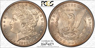 1893 $1 VAM 4, Doubled Stars MS63
