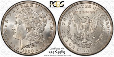 1900-O/CC $1 VAM 11, Overmintmark MS64