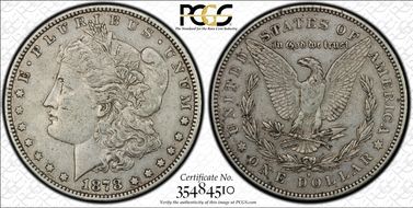 1878-S $1 VAM 72, Long Arrow Shaft XF40