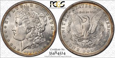 1889-O $1 VAM 1A Clashed E MS61